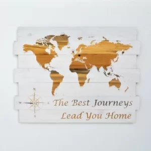 Image of Mapwood02 Multicolor Decorative Framed MDF Painting