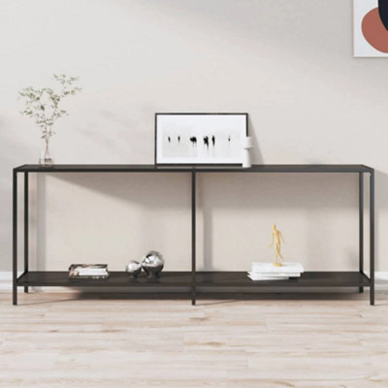 Image of VIDAXL Console Table Black 200x35x75.5cm Tempered Glass Vidaxl 8720286463048