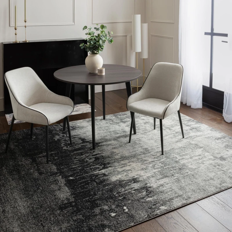 Image of FurnitureboxUK FurnitureboxUK Ruddick Grey Distressed Rug Size: 160cm x 230cm Grey 160cm x 230cm Unisex 5056784312285