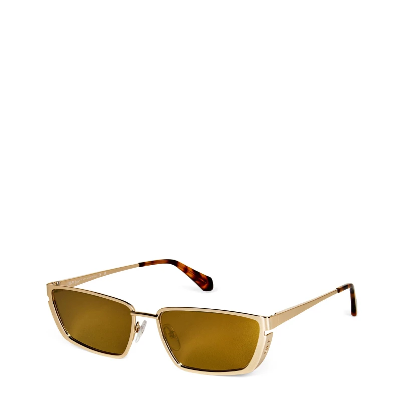 Image of Off White Richfield 53mm Geometric Rectangle Sunglasses 7676 Gold unisex One Size