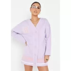 image of Missguided Button Up Cardigan - Purple