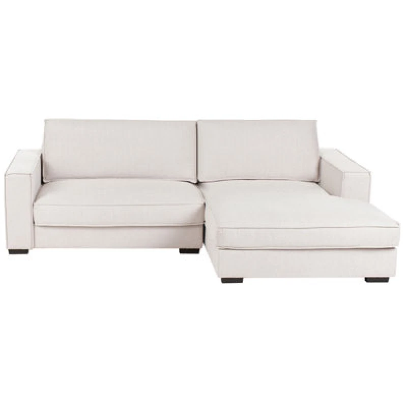 Image of Beliani Corner Sofa Renders Fabric Light Beige Left Hand