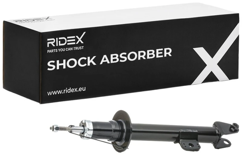 Image of RIDEX 854S0514 Shock absorber Front Axle Left, Gas Pressure, Twin-Tube, Telescopic Shock Absorber, Top pin Shock Absorber (854)