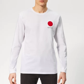 image of Edwin Mens Japanese Sun Long Sleeve T-Shirt - White - L