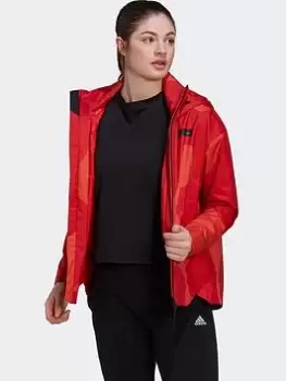 Image of adidas Marimekko Traveer Rain.rdy Jacket, Orange Size M Women