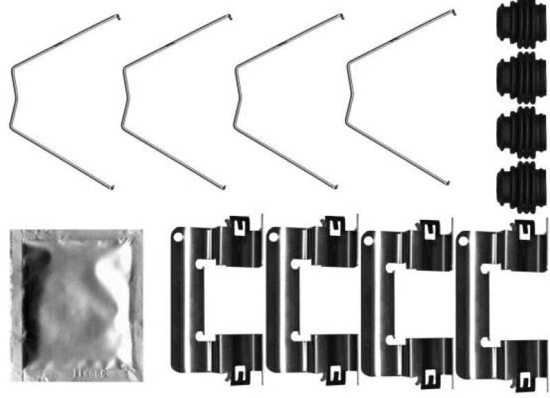 Image of HELLA Brake pad fitting kit HELLA 8DZ 355 207-261