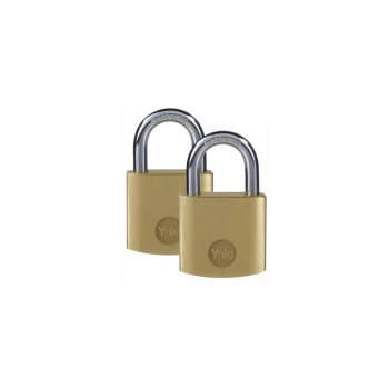 image of Yale - Brass Padlock 30mm (Pack of 2)