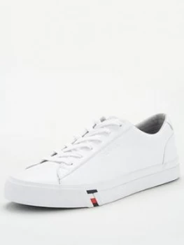 Image of Tommy Hilfiger Corporate Leather Sneaker - White, Size 11, Men