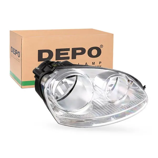 Image of ABAKUS 441-1171R-LDEM1 Headlights Right H7/H7 with motor for headlamp levelling, without bulbs PX26d VOLKSWAGEN: Golf 5, Jetta 3