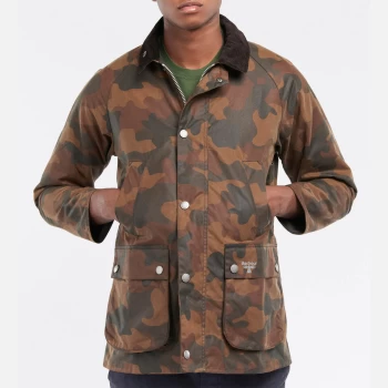 Image of Barbour Beacon Mens Summer Camo Wax Jacket - Olive Camo - L