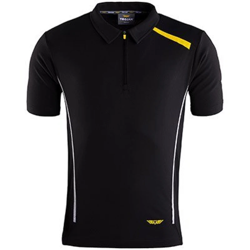 Image of Trojan Trojan Mens Black Polo T-Shirt M 18L4304