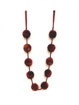 Image of Pair Of Large Pom-Pom Curtain Tiebacks
