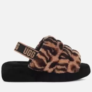 image of UGG Womens Fluff Yeah Animalia Sheepskin Slippers - Light Butterscotch - UK 3