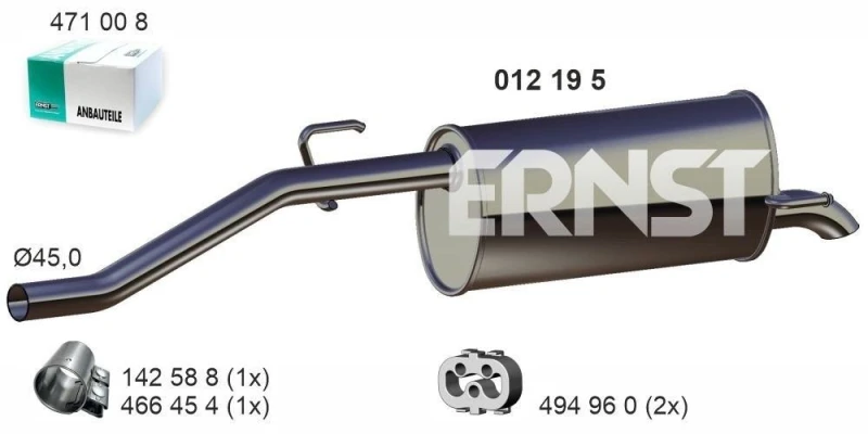 Image of Rear silencer ERNST 012195