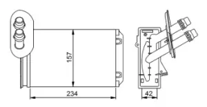 image of NRF 58223 Radiator Interior Heat Exchanger OE 1J1819031A,1J1819031B,1J1819031A