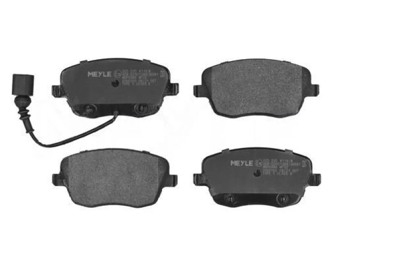 Image of MEYLE 025 235 8118/W Brake pad set Front Axle, incl. wear warning contact, Original Quality, with anti-squeak plate Brake Pad Set,disc brake (402)