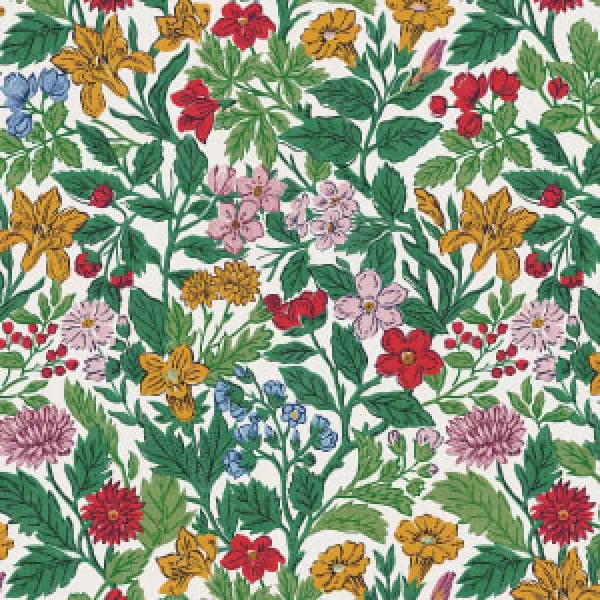 image of Joules Arts and Crafts Floral Rainbow Wallpaper - 10m x 52cm