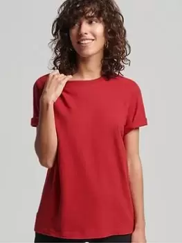 Image of Superdry Vintage Logo Emb Tee - Red, Size 12, Women
