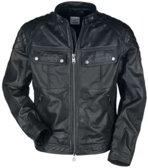 Timberland Moto Guzzi Leather Jacket Leather Jacket black