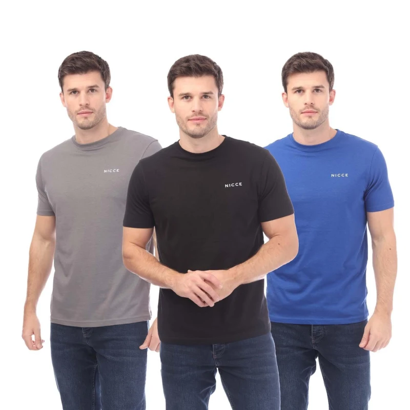 Image of Nicce Duka 3 Pack T-Shirt - Blue Blue M