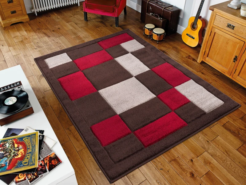 Image of Smart Living Smart Living Modern Hand Carved Multicolour Soft Thick Area Rug - Havana in Light Brown Size: 160cm x 230cm Light Brown 160cm x 230cm U