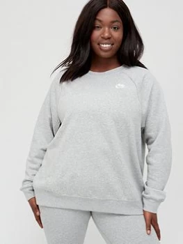 Image of Nike Curve NSW Essential Sweat - Grey, Size 18-20=1X, Women
