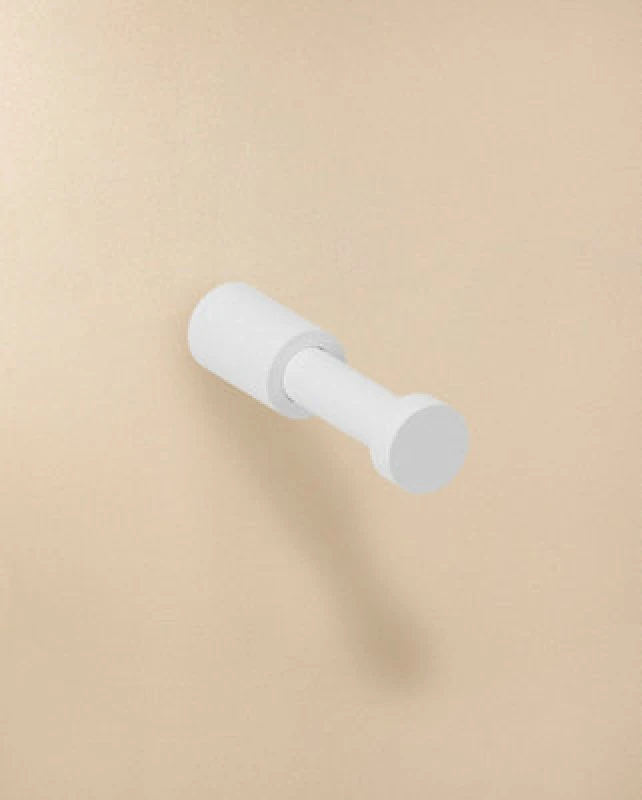 Image of Cosmic Towel Hook, Robe Hook, Coat Hook, Brushed White Mat 5,5 Cm, Installed With Screws, Logic Collection