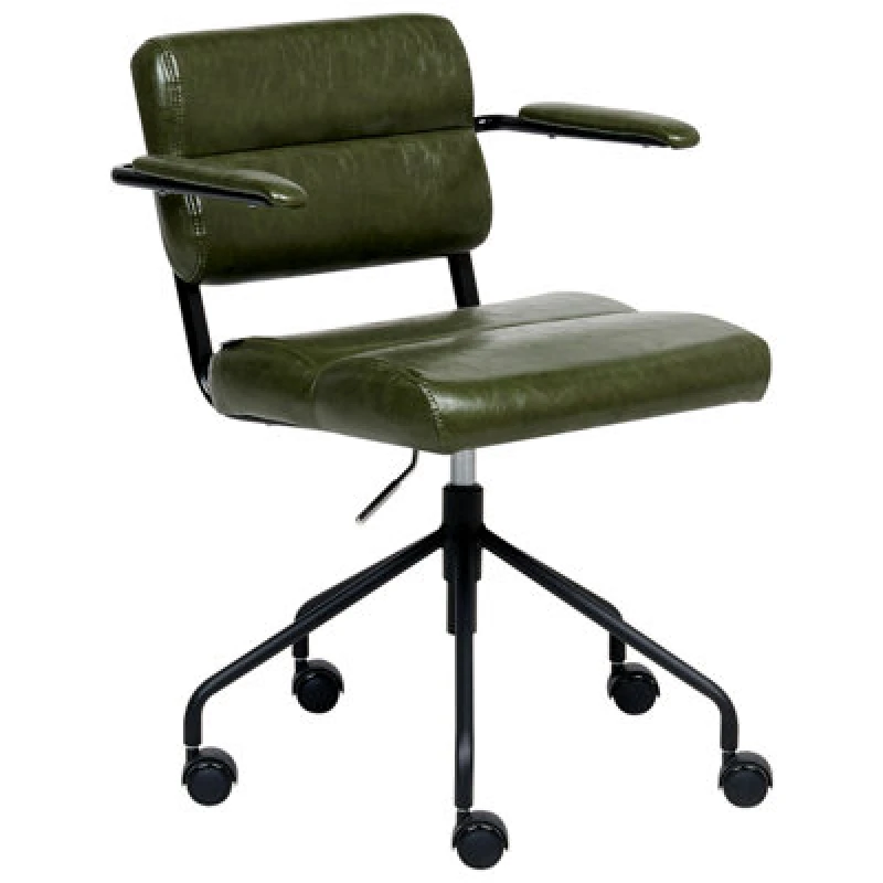 Image of Beliani Desk Chair Candor Faux Leather Dark Green