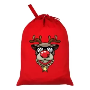 Image of Grindstore Bling Rudolph Santa Sack (One Size) (Red)