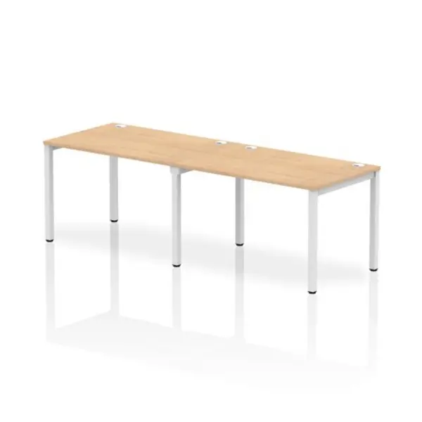 Image of Impulse Bench Single Row 2 Person 1200 White Frame Office Bench Desk Maple