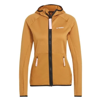 Image of adidas Terrex Tech Fleece Light Hooded Hiking Jacket Wome - Mesa