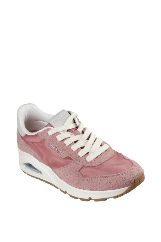 Image of Skechers Womens Uno Vintage Dayz Trainers in Rose Size: 7 Rose Female 7