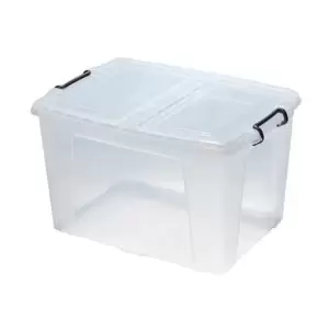 image of Strata Smart Clear 65L Plastic Stackable Nestable Storage Box