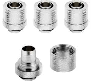 image of CORSAIR Hydro X Series XF 10/13mm Compression Fitting - G1/4", Chrome, Pack of 4, Silver/Grey