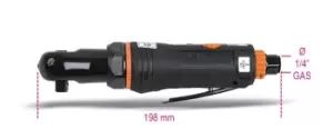 Image of Beta Tools 1921 M2 Compact Reversible 3/8" Drive Air Ratchet 27Nm 019210015