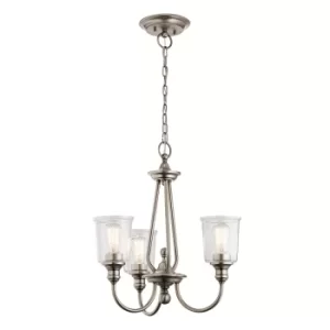 image of Waverly 3 Light Chandelier, Classic Pewter, E27