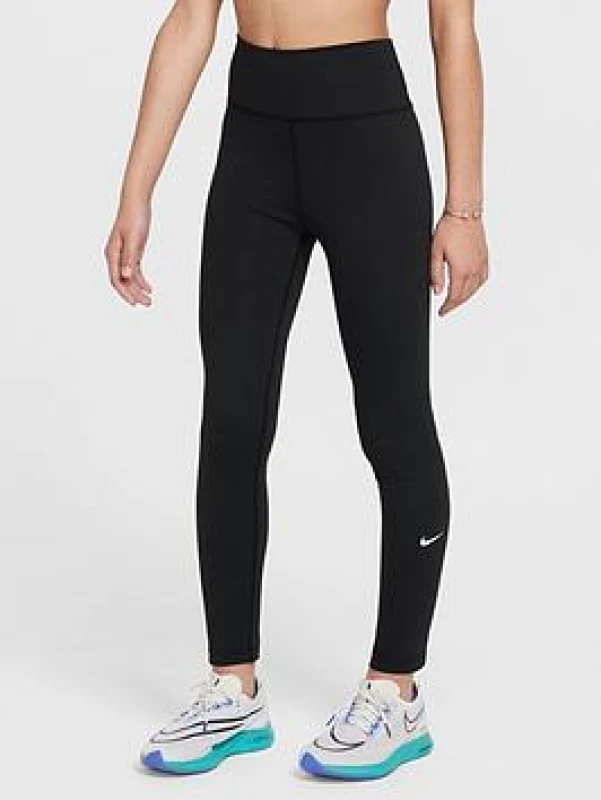 Image of Nike Dri-FIT One Big Kids (Girls') Leggings - Black Female 6