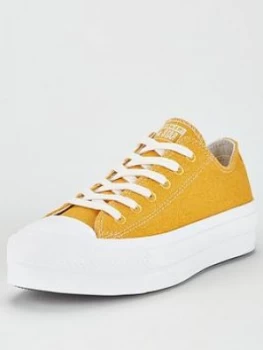 Converse Chuck Taylor All Star Lift Renew Ox Trainer - Yellow, Size 4, Women