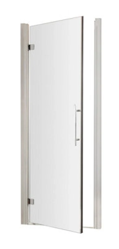 Image of Hudson Reed Apex Hinged Shower Door, Durable Toughened Glass Shower Door With Frame & Minimalist T-Bar In Chrome, 700mm
