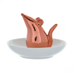 Image of Mouse Trinket Dish Rose Gold Electroplated 11cm