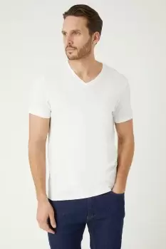 Image of Mens White 3 Pack V Neck T-Shirts