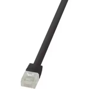 image of LogiLink CF2013U RJ45 Network cable, patch cable CAT 6 U/UTP 25.00cm Black highly flexible