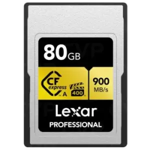 image of Lexar 80GB Professional (900MB/Sec) Type A Cfexpress Gold Series Memory Card