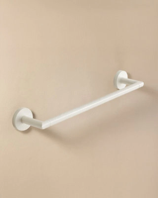 Image of Cosmic Towel Rack, 40Cm, Matt White, Adhesive Or Screw-In, Hidden Fixings, Anti-Corrosion, Start Collection