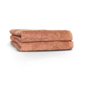 Image of The Linen Yard Loft Woven Combed Cotton 2 Pack Face Cloths Blush
