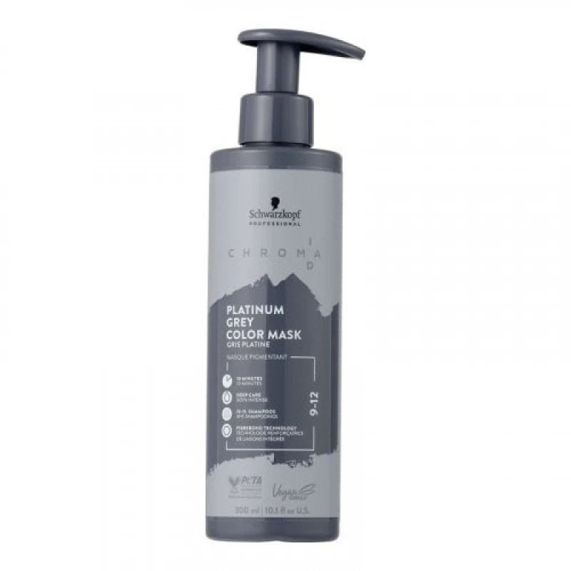 Image of Schwarzkopf Chroma ID Colour Mask 300ml-Platinum Grey Clear