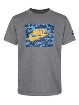 Image of Nike Kids Boys Club Camo T-Shirt S/S, Dark Grey, Size 2-3 Years