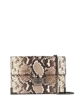 image of The Kooples Emily Medium Snake Embossed Leather Clutch