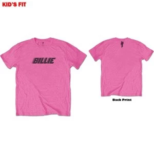 image of Billie Eilish - Racer Logo & Blohsh Kids 11 - 12 Years T-Shirt - Pink