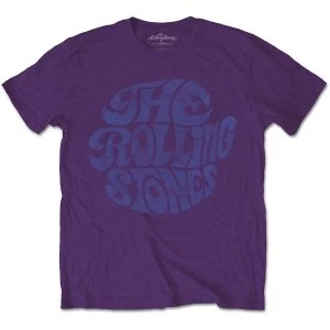 image of The Rolling Stones - Vintage 70s Logo Unisex Large T-Shirt - Purple